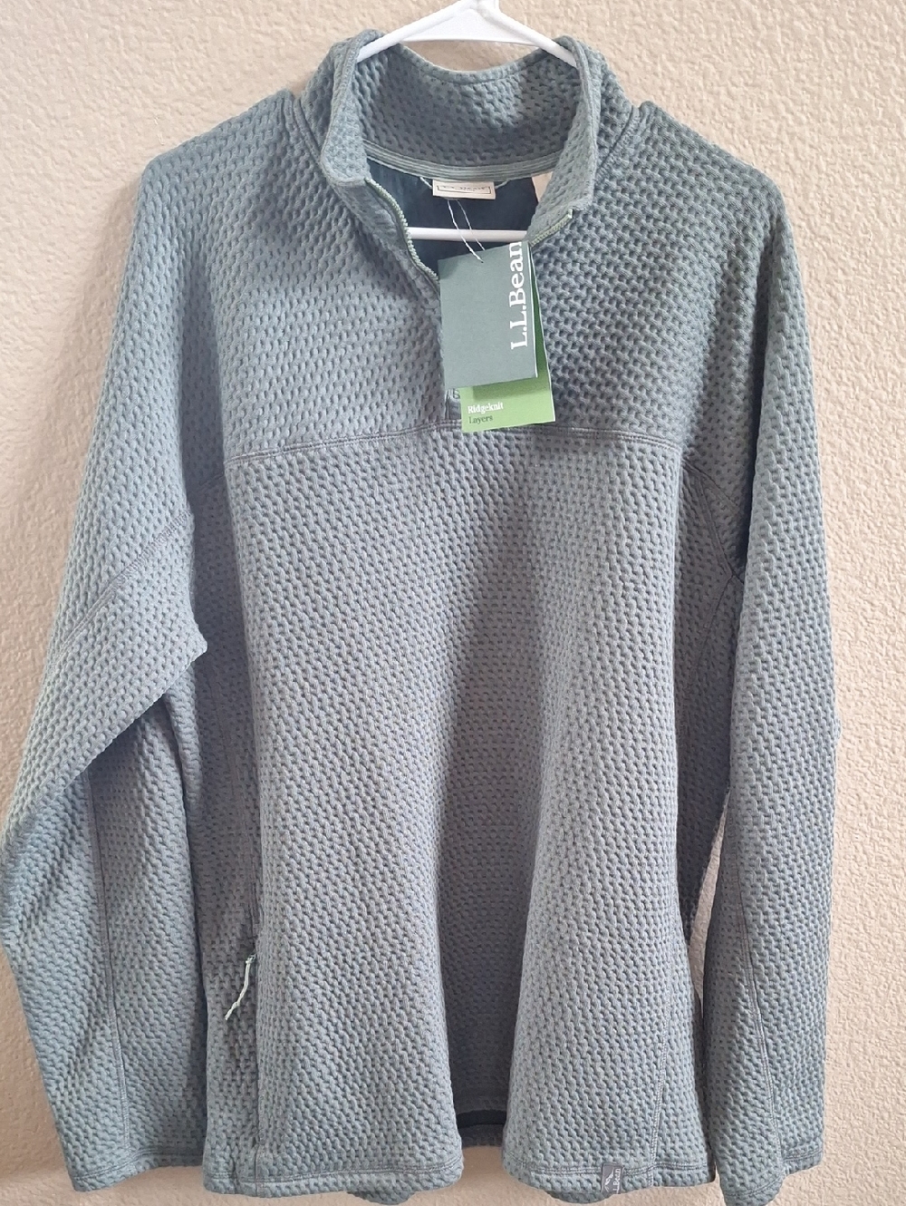 L.L. Bean Men's - BALSAM Waffle-Knit Half-Zip Pullover. SIZE: Large TALL